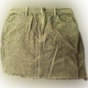 Muted green corduroy skirt